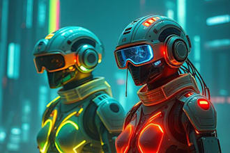 draw fantasy, sci fi art, cyberpunk character for you