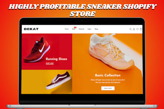 design 7 figure shopify sneaker website, sneaker, shoe, store footwear website