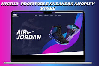 design 7 figure sneaker shopify store, sneaker website shoe footwear website