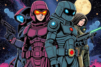 make a sci fi character illustration or sci fi character