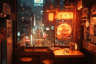 create cyberpunk futuristic city and background
