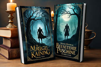 design fantasy book cover, paperback cover, or kindle cover