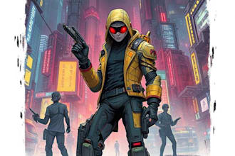 create scifi or cyberpunk character artwork