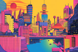 make a cyberpunk futuristic city art or night city