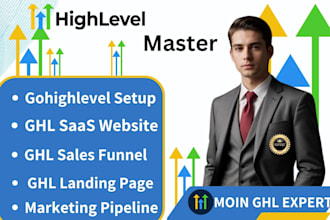 setup gohighlevel saas landing page ghl website pipeline dashboard ghl funnel va
