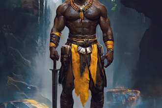 do african american fantasy character design or illustration