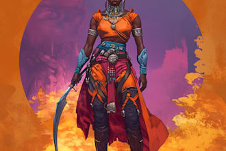 illustrate african american illustration, character design or concept art