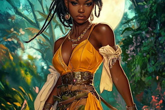 create african american character design or illustration