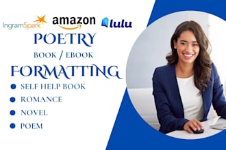 format poetry book, poem self help romance novel non fiction kdp ebook publish