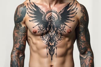 design a tattoo in black and white or in color