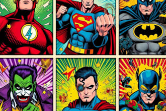 draw comic superhero pop art portraits