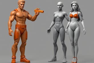 create high quality 3d action figure toy doll articulated model for 3d printing