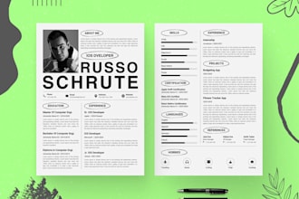 write, edit, design custom resume, cover letter template