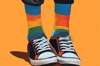 draw sublimation all type of unique socks design and pattern