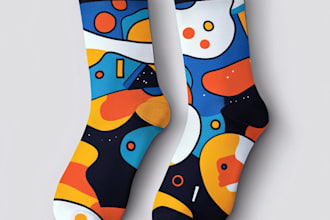 draw sublimation all type of unique socks design and pattern