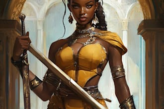make african american fnatasy illustration or character design