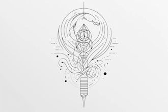 draw minimalist tattoo or line art design with my style
