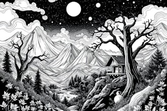 draw black and white illustrations