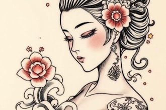 make a japanese tattoo designs from your imagination
