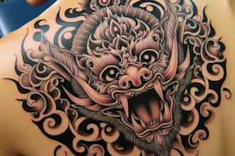 create any design in traditional tattoo or old school style