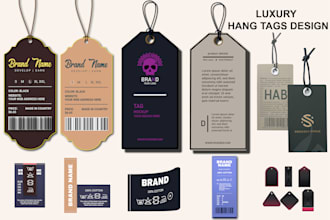 design modern clothing hang tags, custom clothing labels and luxury apparel tags