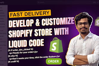 develop, customize one product shopify storefront with liquid code