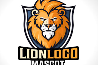design lion, mascot, animal, wild, fierce, bold, team and strength logo