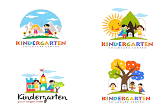 make modern unique children, kids, day care custom logo design for you business