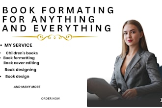 format your book for amazon KDP and edit or rewrite your german content