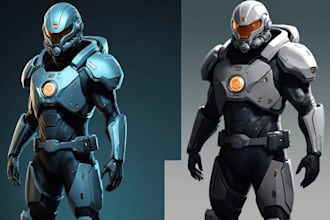 drawing a sci fi character illustration or sci fi character