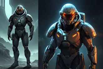 drawing a sci fi character illustration or sci fi character