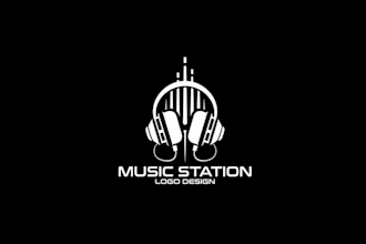 design dj, music, party, club, sound, event, electronic and entertainment logo