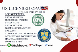do US tax filing, US tax returns, llc tax, business tax 1120 5472 1040 cpa