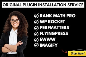 install rank math pro, wp rocket, perfmatters, flyingpress, ewww, imagify plugin