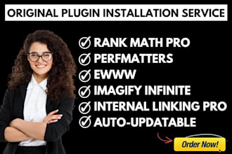install rank math pro, perfmatters, ewww, imagify plugin