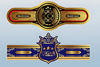 do modern minimalist bands, label, cigar box logo and any graphics design