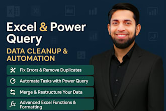 clean, format, and organize data in excel and power query