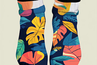 draw sublimation all type of unique socks design and pattern