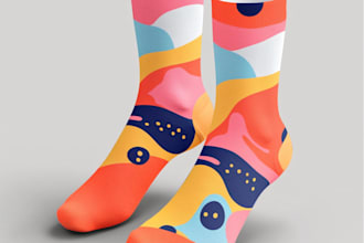 draw sublimation all type of unique socks design and pattern