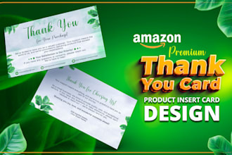 design custom amazon thank you card, product insert, package insert