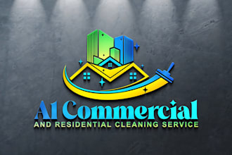 design a modern cleaning maintenance and pressure washing logo for your business
