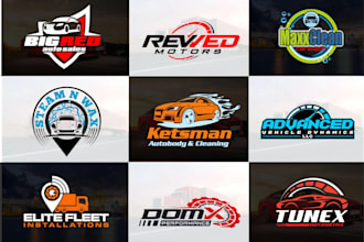 make a modern auto detailing, car wash, auto repair and automotive logo