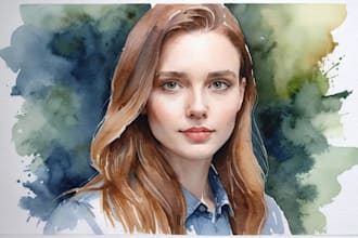 draw your portrait in a watercolor