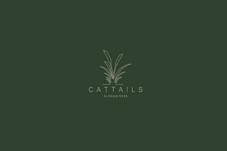 create reeds, nature, grass, plant, green, organic, environmental and eco logo
