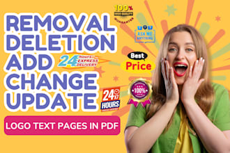 removal deletion or add change update logo text pages in document
