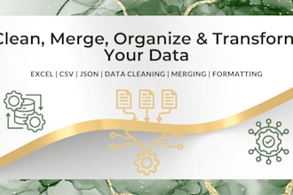 clean, merge, organise, and transform your data
