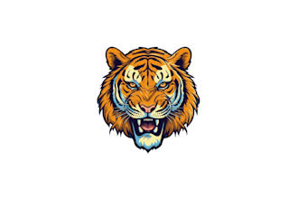 design tiger, head, mascot, animal, wild, fierce, strength and sports logo