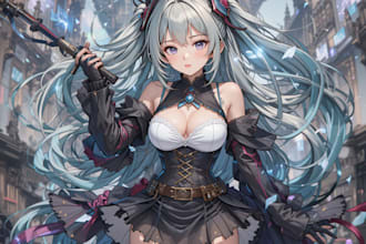 do anime or manga character art and character portrait