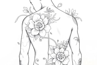 create minimalist line art tattoo with my style