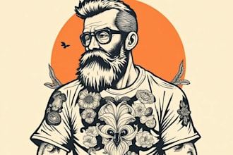 illustration in traditional tattoo or vintage t shirt design
